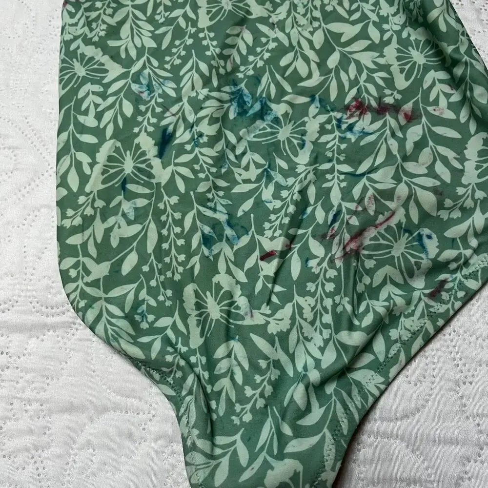 Crewcuts One Piece Floral Ruffle Swim Suit Size 8